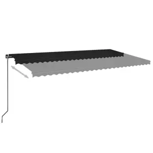 Berkfield Manual Retractable Awning with LED 600x350 cm Anthracite