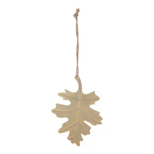 Brushed gold effect Leaf Metal Hanging decoration