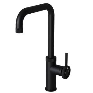 Liquida LB418MB Industrial Style Single Lever Matt Black Kitchen Mixer Tap