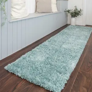 Super Soft Duck Egg Blue Shaggy Area Rug 200x290cm