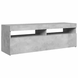 vidaXL TV Cabinet with LED Lights Concrete Grey 120x35x40 cm