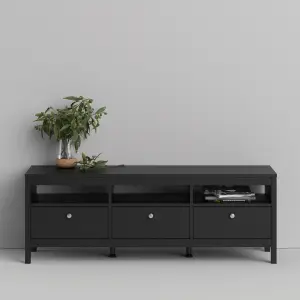 Madrid Tv-unit 3 drawers in Matt Black