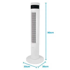 Igenix IGFD6035W Digital Tower Fan, 35 Inch, White