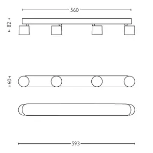 Philips LED WarmGlow Dimmable 4-spotStar bar light White