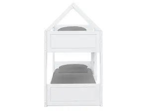 Miller Bunk Bed House Single Kids Frame, White