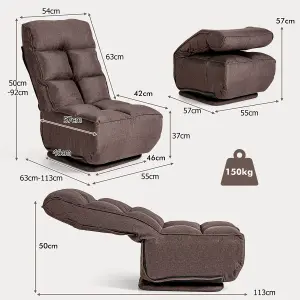 Costway Folding Floor Gaming Chair 360 Degree Swivel Adjustable Lazy Sofa Floor Chair