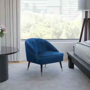 Velvet Blue Kensington Slipper Bedroom Accent Chair