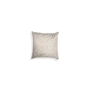 Blaseio Malmo Jacquard Geometric Square Scatter Cushion with Filling Natural