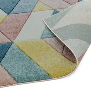 Modern Easy to Clean Geometric Rug For Living Room-120cm X 170cm