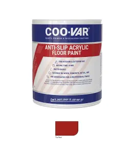 CooVar Anti Slip Acrylic Floor Paint - Red - 2.5 Litre