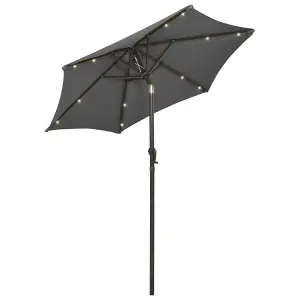 Berkfield Parasol with LED Lights Anthracite 200x211 cm Aluminium