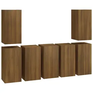 Berkfield TV Cabinets 7 pcs Brown Oak 30.5x30x60 cm Engineered Wood