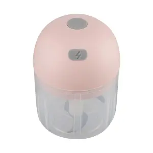 Mini Electric Wireless Kitchen Food Chopper in Pink, 250ML