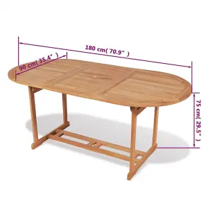 vidaXL Garden Table 180x90x75 cm Solid Teak Wood