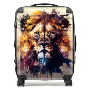 Majestic Lion Face Splashart Suitcase - Large