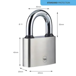 Yale Medium duty Block Iron Disc Open shackle Padlock (W)60mm