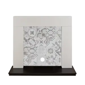 Focal Point Wichita White & black MDF Artisian Fireplace surround set