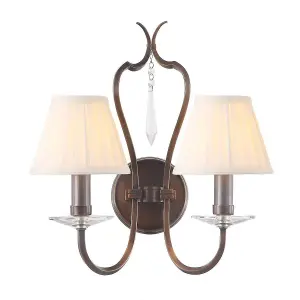 Elstead Pimlico 2 Light Indoor Candle Wall Light Dark Bronze, E14