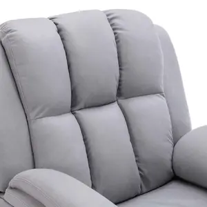 Rise Recliner Chair With Single Motor, Remote Control And Pocket Storage In Leather-Look Grey Technology Fabric