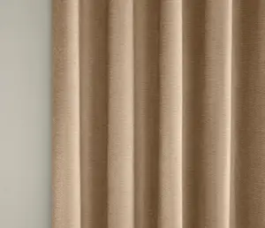 Enhanced Living 100% Blackout Thermal Sand Velvet Chenille Eyelet Door Curtain Single 66 x 84 inch (168x214cm)