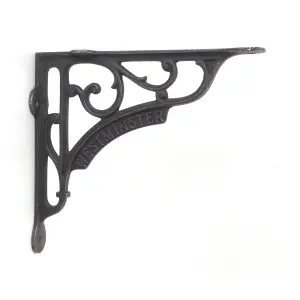 Oakcrafts - Pair of Antique Cast Iron Westminster Victorian Style Shelf Brackets - 197mm x 180mm