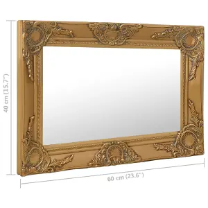 Berkfield Wall Mirror Baroque Style 60x40 cm Gold