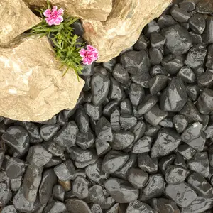 Kelkay Onyx Black Cobbles  Premium Aggregates Cobbles Bulk Bag 750kg