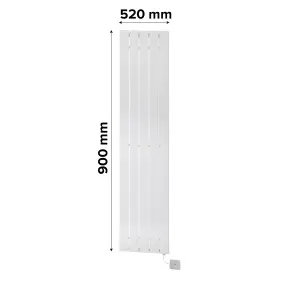 Ximax Vertirad HWE900520W White Vertical Designer 2047BTU Radiator, (W)520mm x (H)900mm