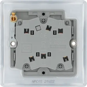 BG NPC15 Nexus Metal Polished Chrome 1 Gang 10A 10AX 3 Pole Fan Isolator Plate Switch