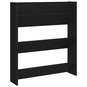 Wall Shoe Cabinet Black 80x18x90 cm Engineered Wood