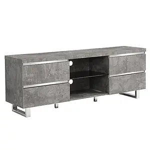 Sydney Wooden TV Stand With 4 Drawers In Concrete Effect