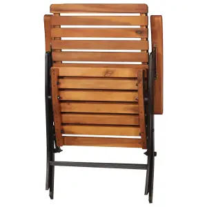 Berkfield 2 pcs Reclining Garden Chairs Solid Acacia Wood