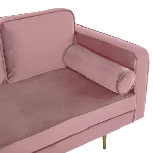 Right Hand Velvet Chaise Lounge Pink MIRAMAS