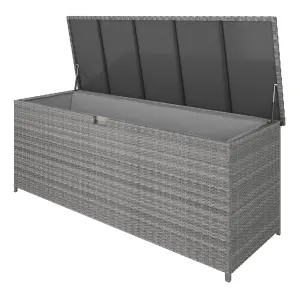 GoodHome Hamilton Steeple grey Plastic Rattan effect Storage box (W) 180cm x (D) 65cm