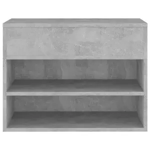 Berkfield Shoe Bench Concrete Grey 60x30x45 cm Engineered Wood