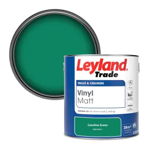 Leyland Trade Vinyl Matt Walls & Ceilings Emulsion Paint Carolina Green (PPG1229-7) 2.5L