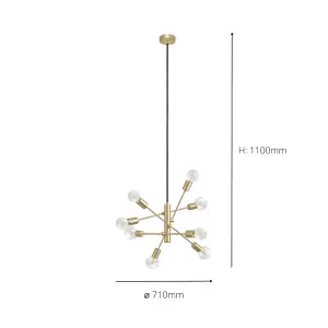 EGLO Gradoli 1 Brushed Brass Starburst Pendant Light