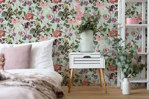 Galerie Flora Green Floral Rhapsody Wallpaper