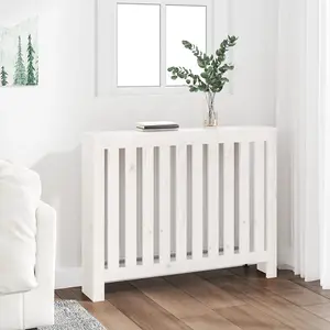 Radiator Cover White 108.5x19x84 cm Solid Wood Pine