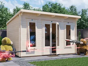 Dunster House Log Cabin Garden Office 4 x 3 Metres Summerhouse Terminator Pent