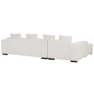 Corner Sofa LUNGO Off-White Corduroy Right Hand