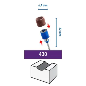 Dremel Aluminium oxide Sanding sleeve set 60/120 grit, Pack of 3