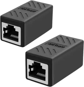 RJ45 Coupler Network Extender Joiner in Black RJ45 Connector LAN cable Adapter RJ45 Coupler Pack 2