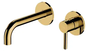 Omnires Gold Coloured Brass Bathroom Basin Concealed Mixer Tap Single Spout Lever