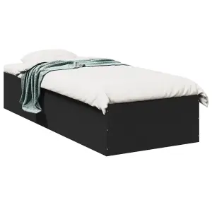 Berkfield Bed Frame without Mattress Black 75x190 cm Small Single Engineered Wood