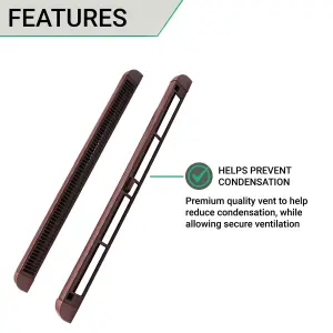 EAI Trickle Window Slot Vent Easy Fitting Inside & Out - 300mm - 2328mm²EA - Brown