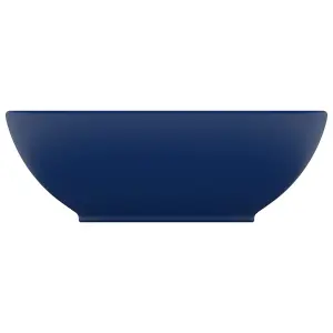 Luxury Basin Oval-shaped Matt Dark Blue 40x33 cm Ceramic