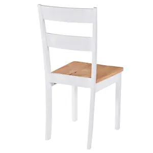 Berkfield Dining Chairs 4 pcs White Solid Rubber Wood