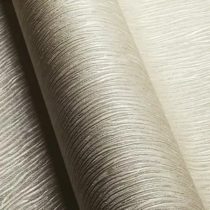 Plain Heavy Textured Luxury Thick Vinyl Wallpaper Metallic Shimmer Shine Quality FULL ROLL,RD470 Champagne