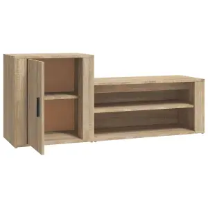 Shoe Cabinet Sonoma Oak 130x35x54 cm Engineered Wood